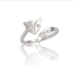 ⭕️Silver Fox Ring Carved Love